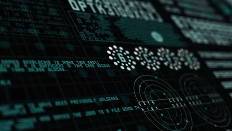 Futuristic HUD Interface in Prespective View Stock Footage 112674871