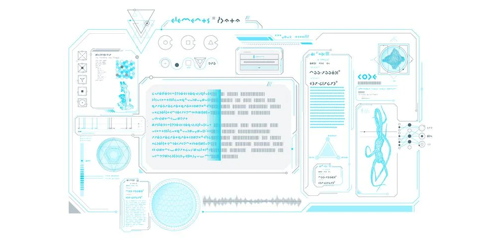 Futuristic HUD interface for processing data. Stock Illustration