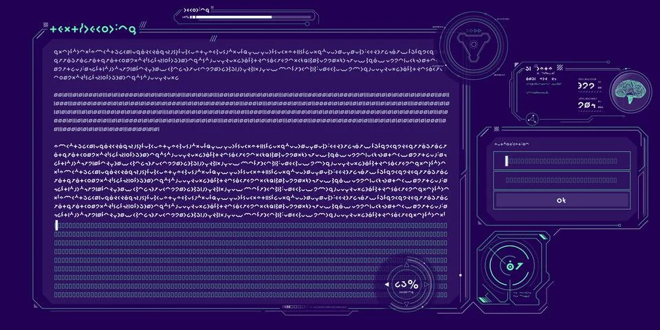 Futuristic HUD interface for processing server data. Illustrazione stock