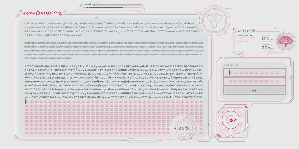 Futuristic HUD interface for processing server data. Stock Illustration