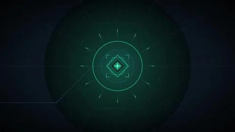 Futuristic hud interface with pulsing hexagonal data scanner and digital ta.. Stock Footage 344861541