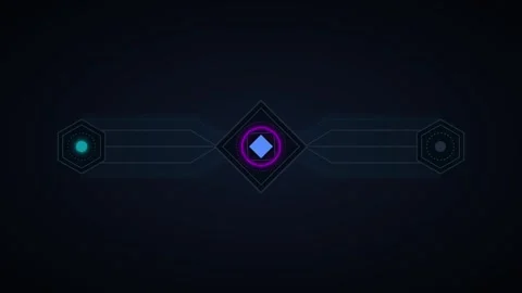 Futuristic hud interface with pulsing neon geometric data nodes and digital.. Stock-Footage 344861318