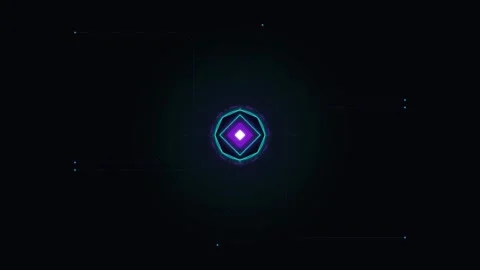 Futuristic hud interface with pulsing neon core and data flow animation dig.. Stock Footage 344861595