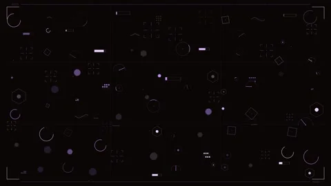 Futuristic HUD interface with purple telemetry data and geometric shapes on.. Stock Footage 334114992