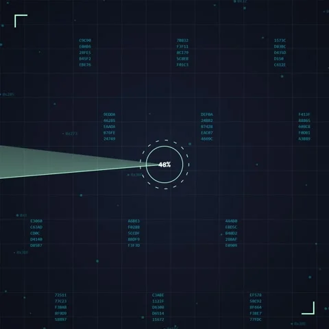 Futuristic HUD Interface with Radar Scan and Data Overlay Stock Footage 348229778