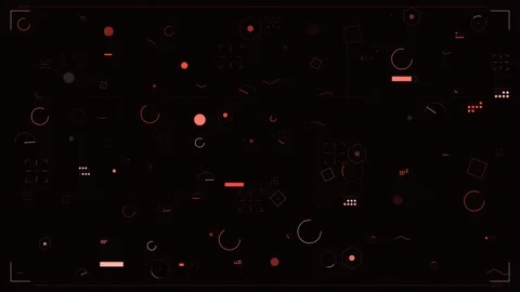 Futuristic HUD interface with red telemetry data and holographic geometric .. Stock Footage 334098743