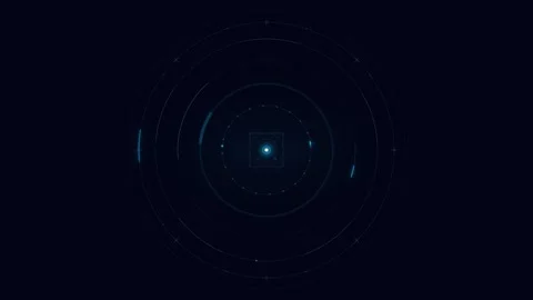 Futuristic hud interface with rotating circular scan and digital data techn.. Stock-Footage 344857728