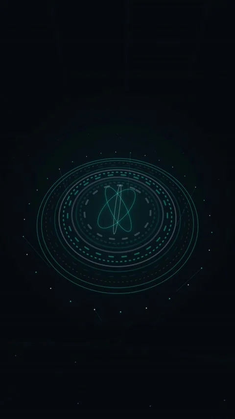 Futuristic HUD Interface with Rotating Circular Holographic Data Elements Stock Footage 346202794
