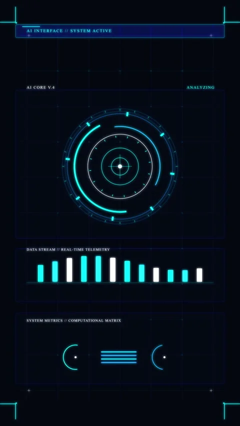 Futuristic hud interface with scanning circle, data charts, and bar graph o.. Stock Footage 348337661