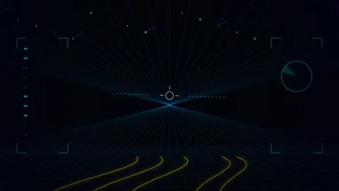Futuristic HUD Interface: Sci-Fi Digital Grid, Navigation, and Data Visuali.. Stock Footage 347563749