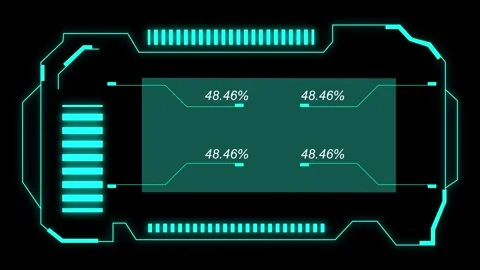 Futuristic HUD Interface Screen and Data Display timer animation Stock Footage 321197738