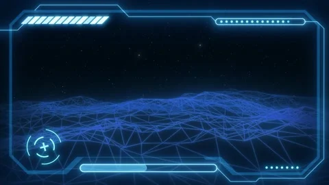Futuristic HUD Interface Screen Design. Sci-Fi Virtual Reality Technology View Stock Footage 242507404
