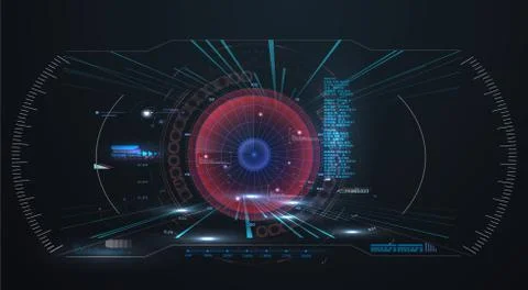 Futuristic HUD interface screen design. Sci-Fi Virtual Reality technology vie Stock Illustration