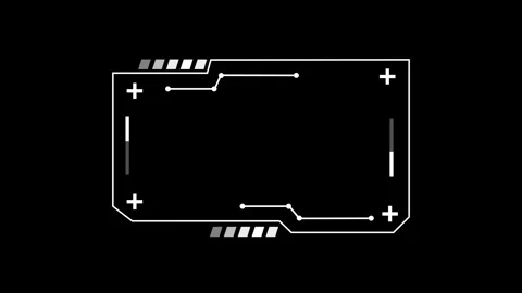 Futuristic HUD interface screen display animation isolated on black background 스톡 동영상 332722400