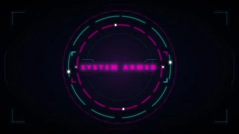 Futuristic hud interface with system armed notification sci-fi digital secu.. Stock Footage 337561393