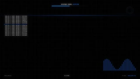 Futuristic HUD Interface, System Message, Grid, Digital Blue High-Tech Dashboard Stock Footage 332484218