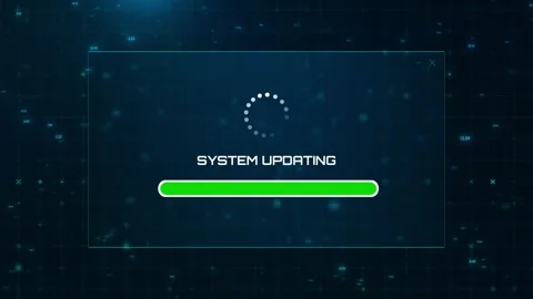 Futuristic HUD Interface System Update Progress Bar Animation Stock Footage 314504678