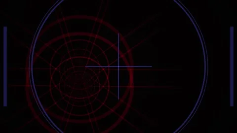 Futuristic HUD interface with targeting reticle and data visualization. Stock Footage 334522114