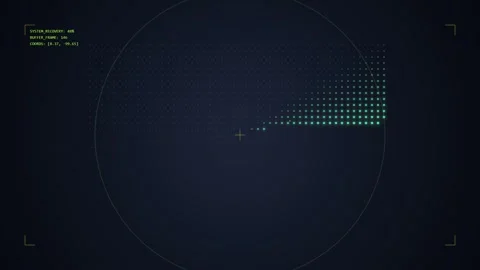 Futuristic HUD Interface with Targeting Reticle and Data Overlay Stock Footage 348416004