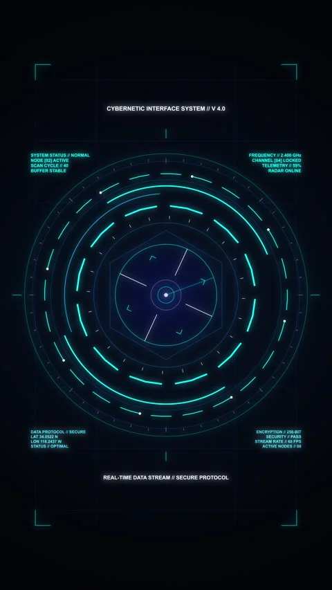 Futuristic hud interface technology motion graphic element pattern Stock Footage 347572406