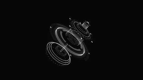 Futuristic HUD interface. Three sets of hud Stock Footage 84680904