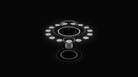 Futuristic HUD interface. Three sets of hud Vídeo Stock 84729318