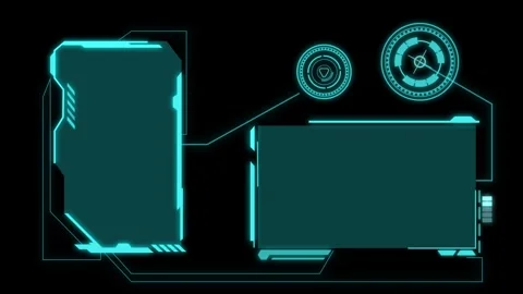 Futuristic HUD Interface Video Placeholder Dashboard Stock Footage 338272974