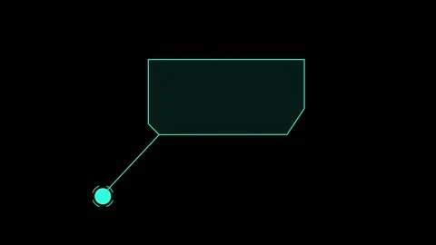 Futuristic HUD label pointer callout with digital target line animation Stock Footage 346679325