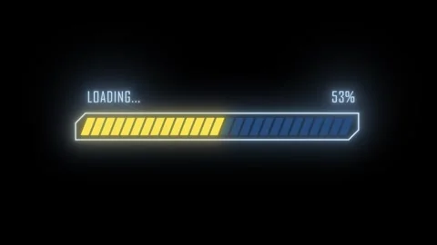 Futuristic HUD Loading Bar Animation, Digital Progress Indicator Stock Footage 331479072