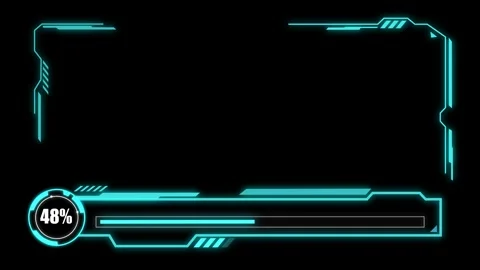 Futuristic HUD Loading Bar with Interface Lower Third Stock Footage 338202194