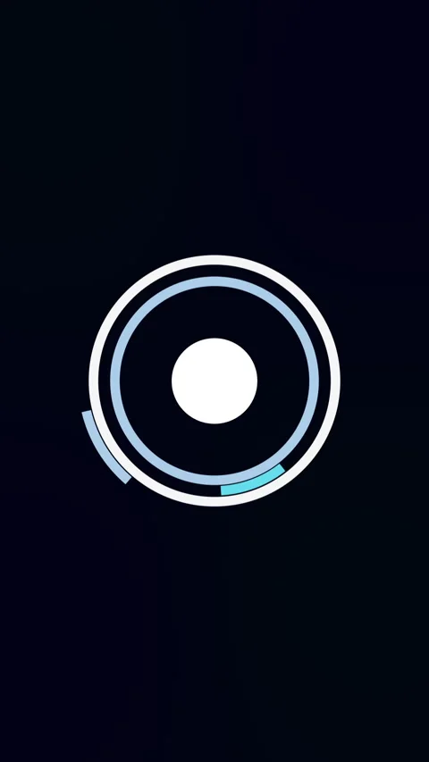 Futuristic HUD Loading Interface with Rotating Progress Rings and Data Analysis Stock Footage 340761455