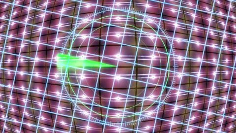 Futuristic HUD locator on an abstract background with highlights. 库存插图