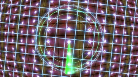 Futuristic HUD locator on an abstract background with highlights. 库存插图