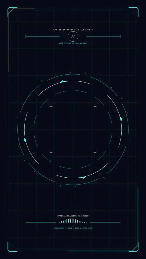 Futuristic HUD loop animation with digital circle interface and tech elements Stock Footage 347573951