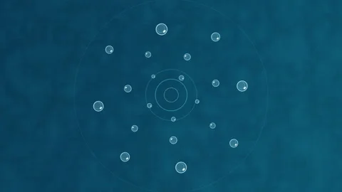 Futuristic HUD loop animation showing blue data circles and tech interface Stock Footage 346738214