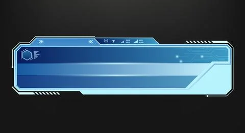 Futuristic HUD lower third banner vector template featuring high tech digit.. イラスト素材