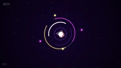 Futuristic HUD Media Player Orbit Ring Neon Motion Loop Video Screen Stock Footage 344601743