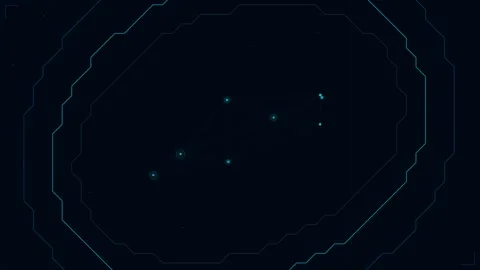Futuristic HUD Network Connection Digital Abstract Background with Glowing .. Stock Footage 347562250