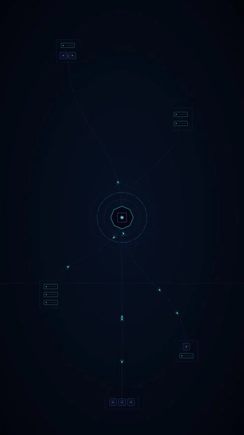 Futuristic hud network interface with data nodes and digital connection lin.. Stock Footage 348283474