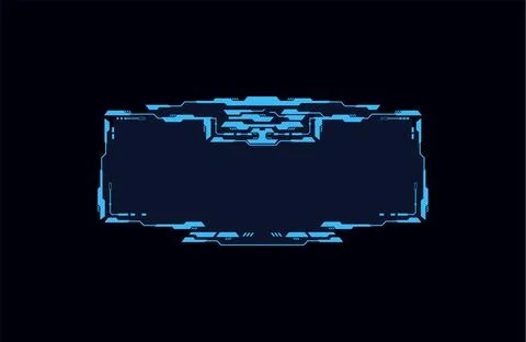 Futuristic HUD or callout frame in acid or cyberpunk style, vector isolated. Illustrazione stock