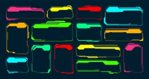 Futuristic HUD or UI elements. Sci-fi user interface text boxes, callouts イラスト素材