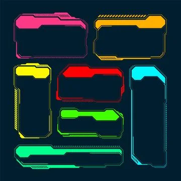 Futuristic HUD or UI elements. Sci-fi user interface text boxes, callouts 스톡 일러스트