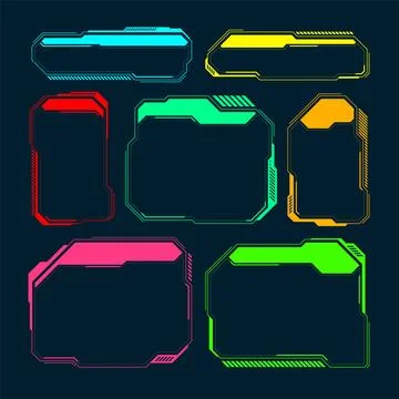 Futuristic HUD or UI elements. Sci-fi user interface text boxes, callouts 库存插图