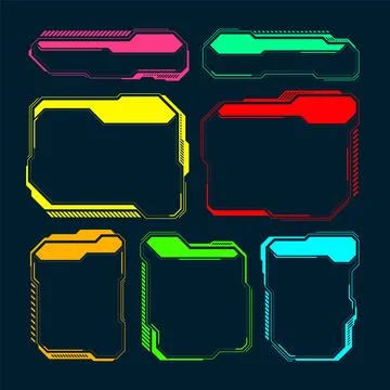 Futuristic HUD or UI elements. Sci-fi user interface text boxes, callouts 스톡 일러스트
