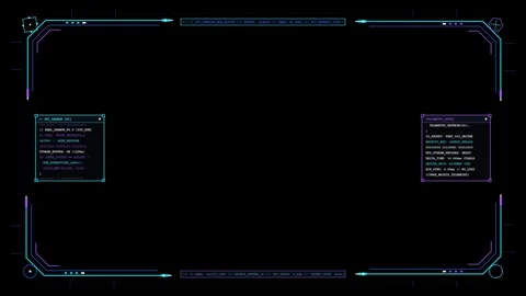 Futuristic HUD Overlay with Dynamic Data Streams and Technical Analytics 库存影片 347004695