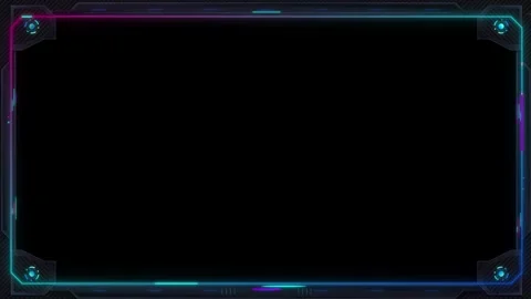 Futuristic hud overlay frame with neon cyberpunk glow and digital interface Stock Footage 344857790