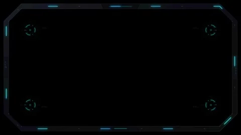 Futuristic hud overlay with scanning laser line and target markers for sci-.. Stock Footage 344858114