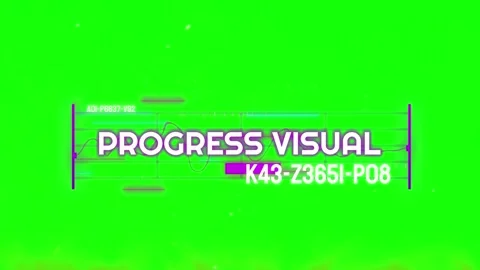Futuristic HUD Progress Bar Animation with Percentage Counter on Green Screen 스톡 동영상 334352724