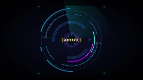 Futuristic hud radar interface with active scanning animation for sci-fi te.. Stock-Footage 337565159
