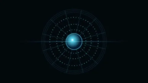 Futuristic HUD radar interface animation stock footage Stock Footage 345548450
